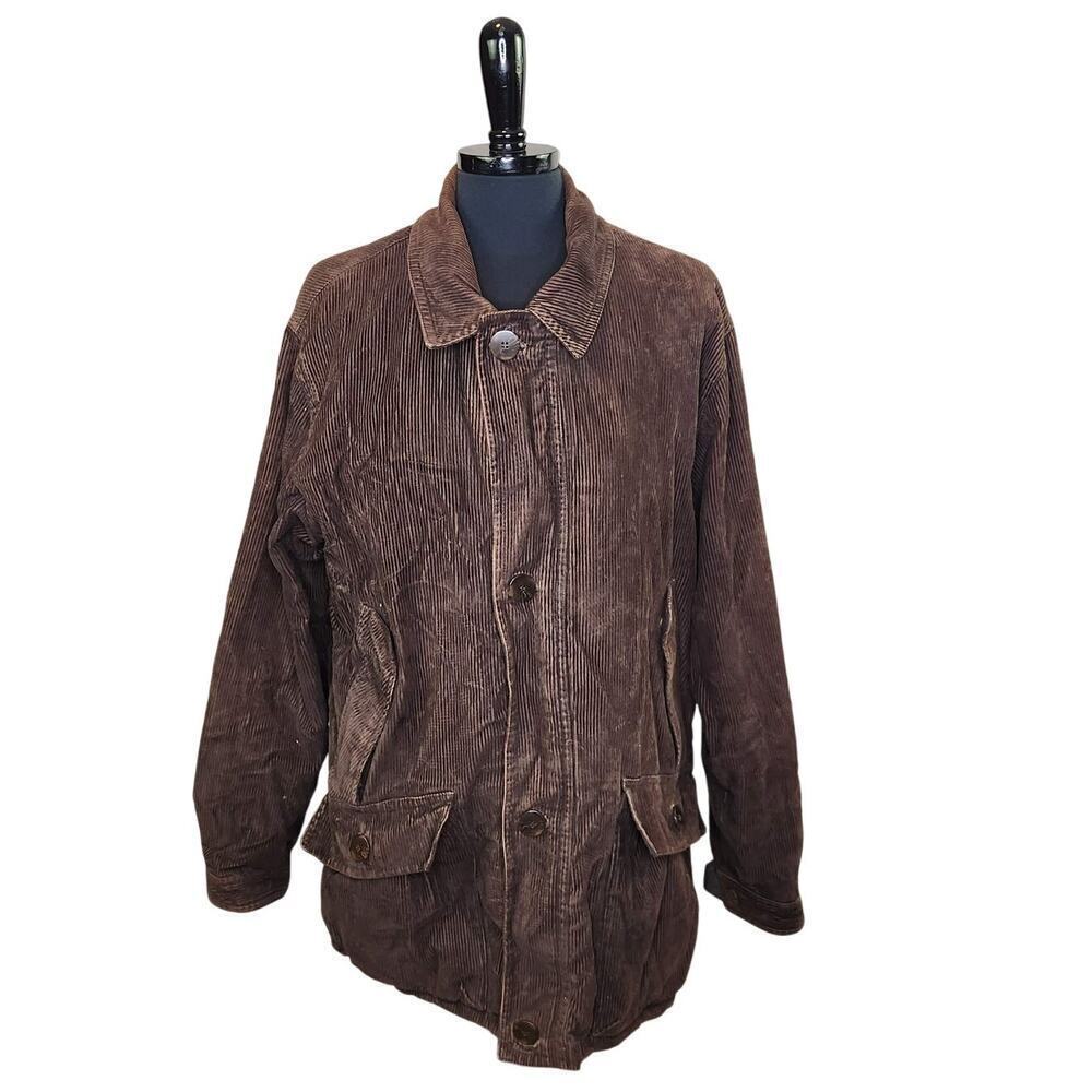 Izod Brown Corduroy Jacket Chore Barn Utility Outdoors Farm Western L